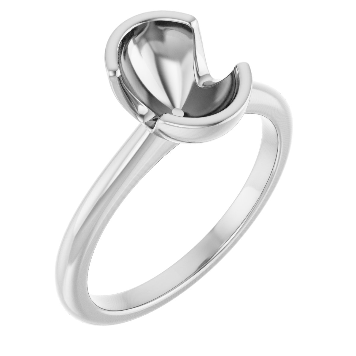 Half-Bezel Engagement Ring