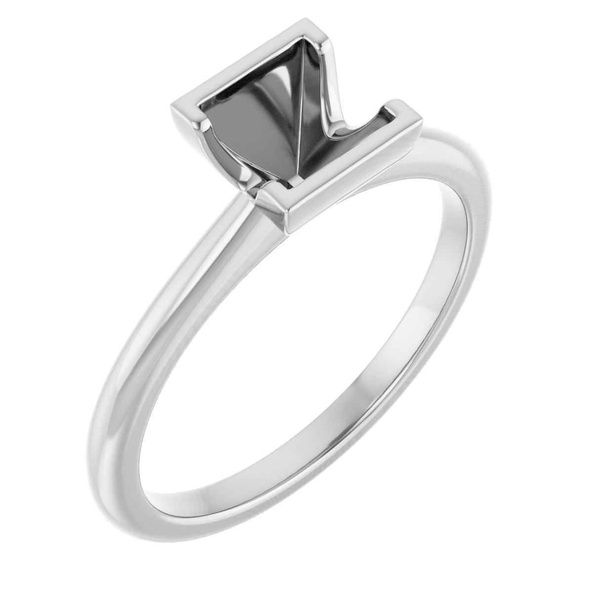 Half-Bezel Engagement Ring