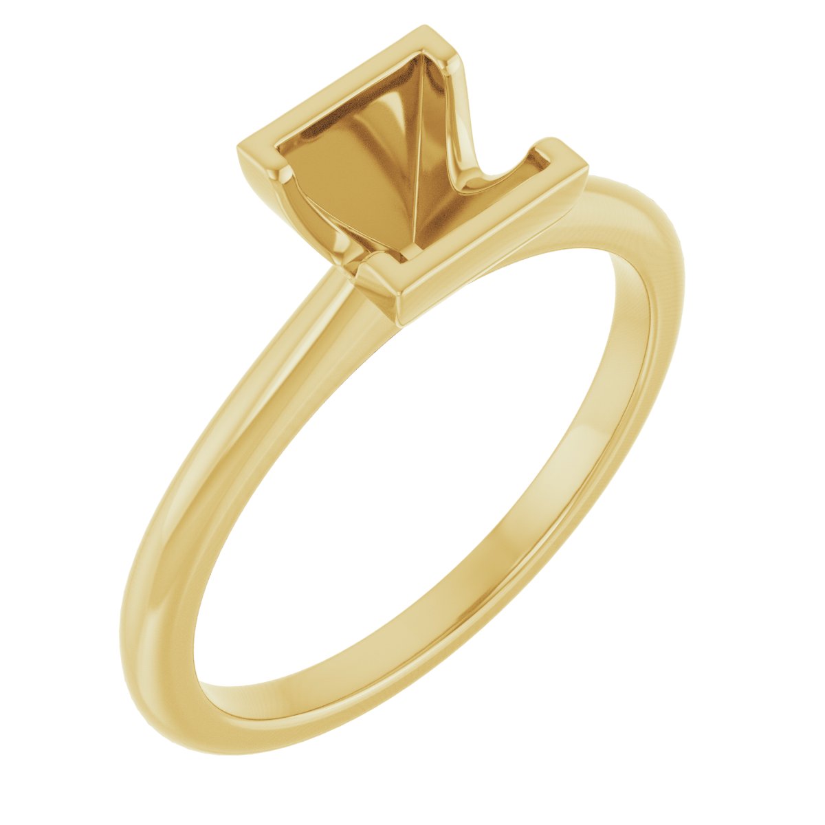 Half-Bezel Engagement Ring