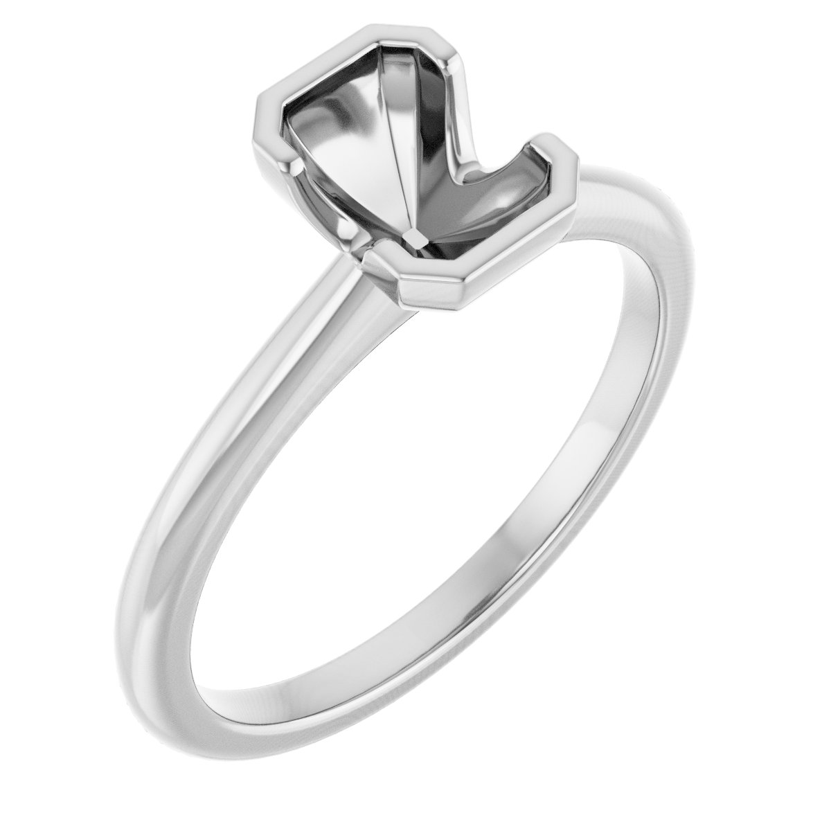 Half-Bezel Engagement Ring