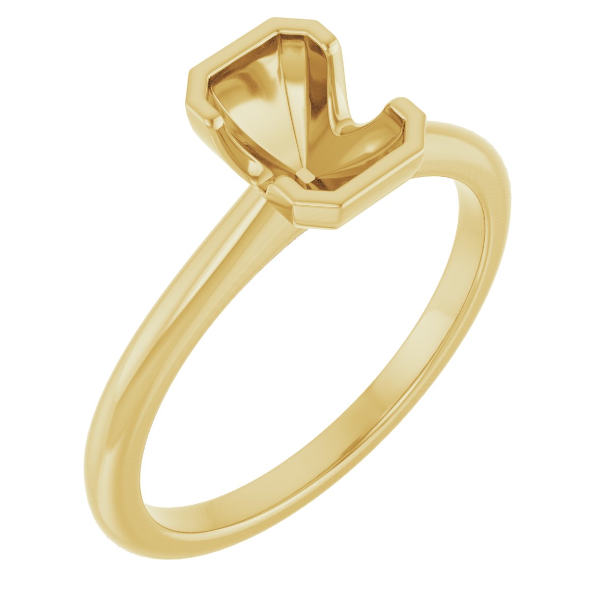 Half-Bezel Engagement Ring