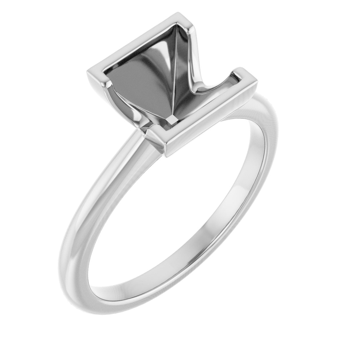 Half-Bezel Engagement Ring