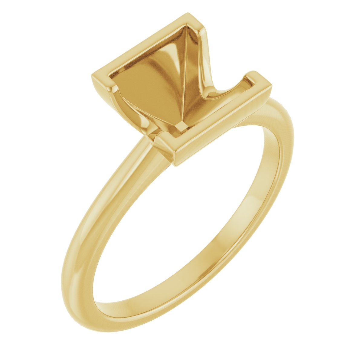 Half-Bezel Engagement Ring
