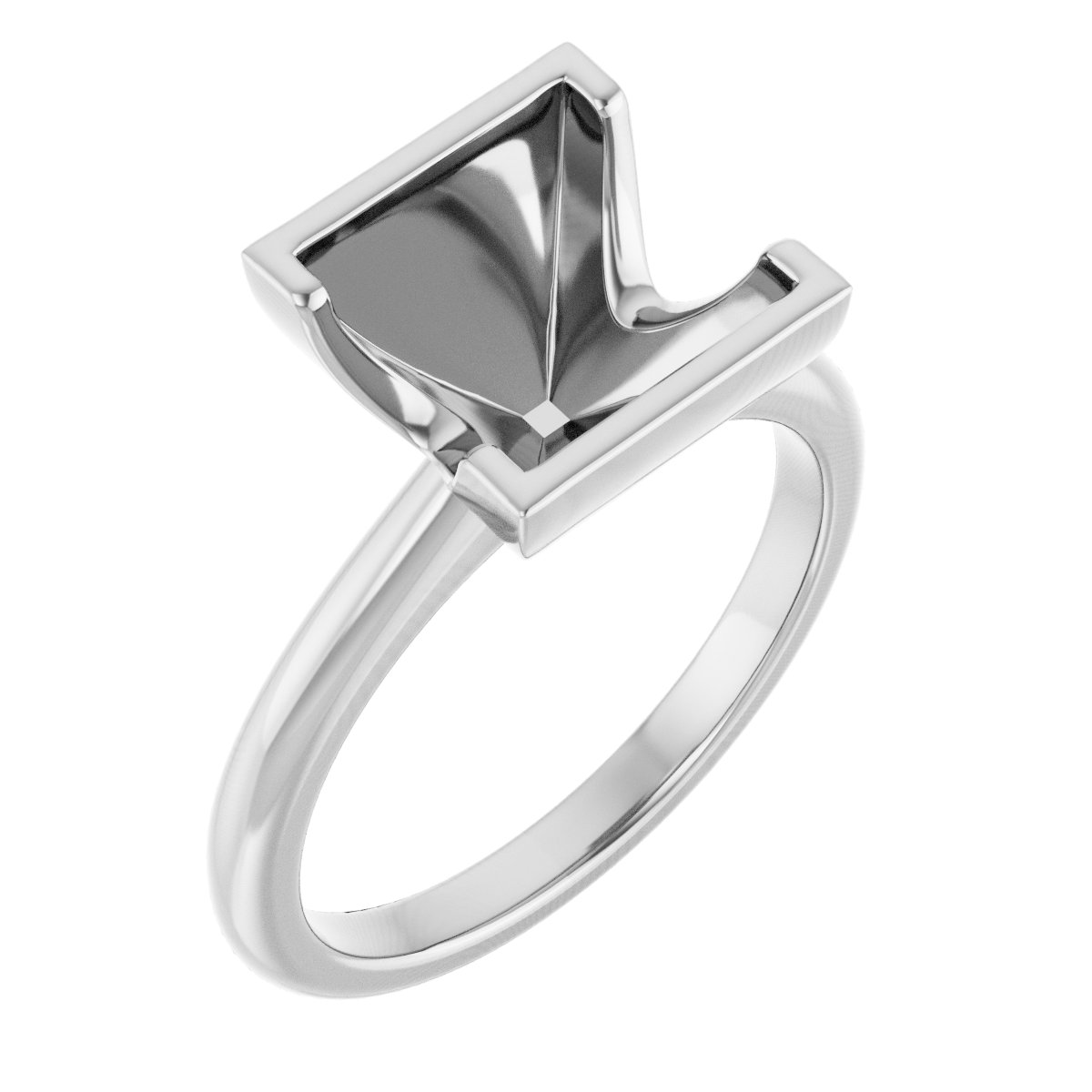 Half-Bezel Engagement Ring