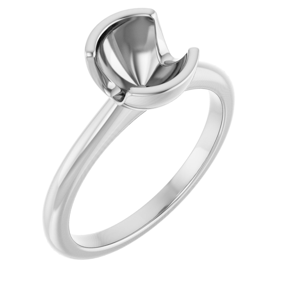 Half-Bezel Engagement Ring
