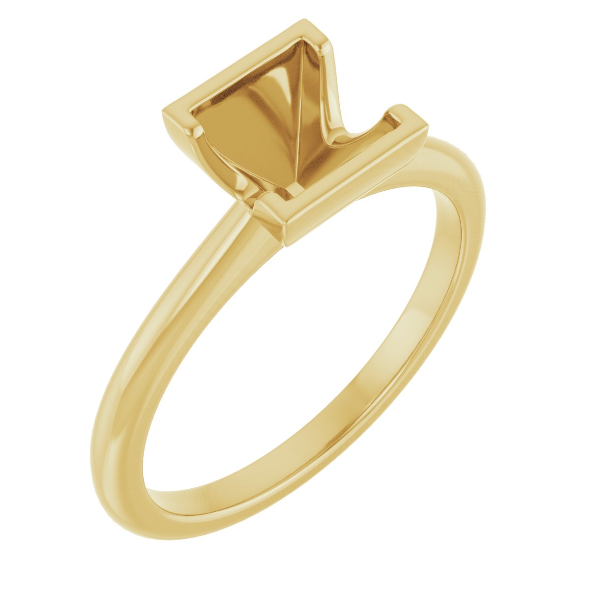 Half-Bezel Engagement Ring