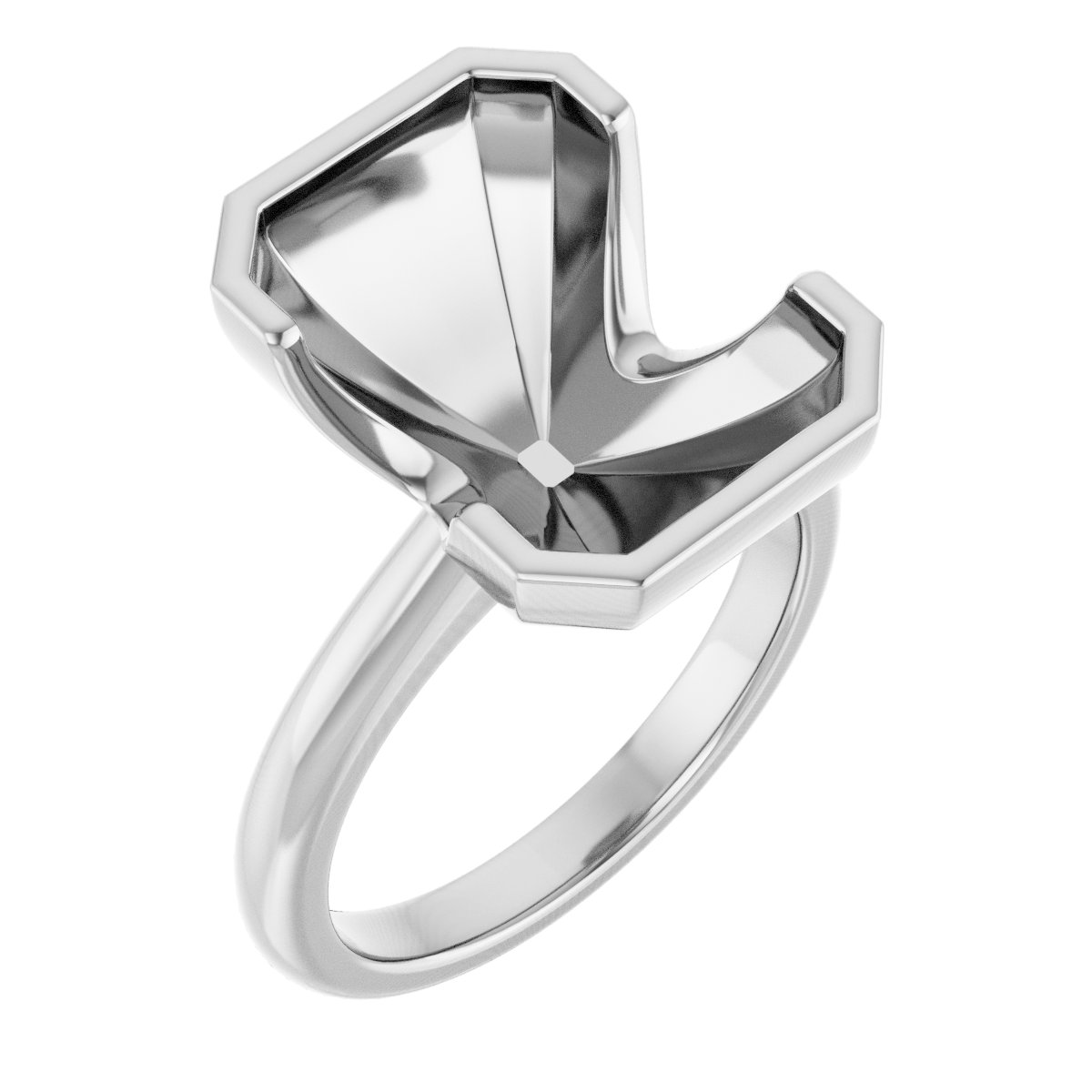 Half-Bezel Engagement Ring