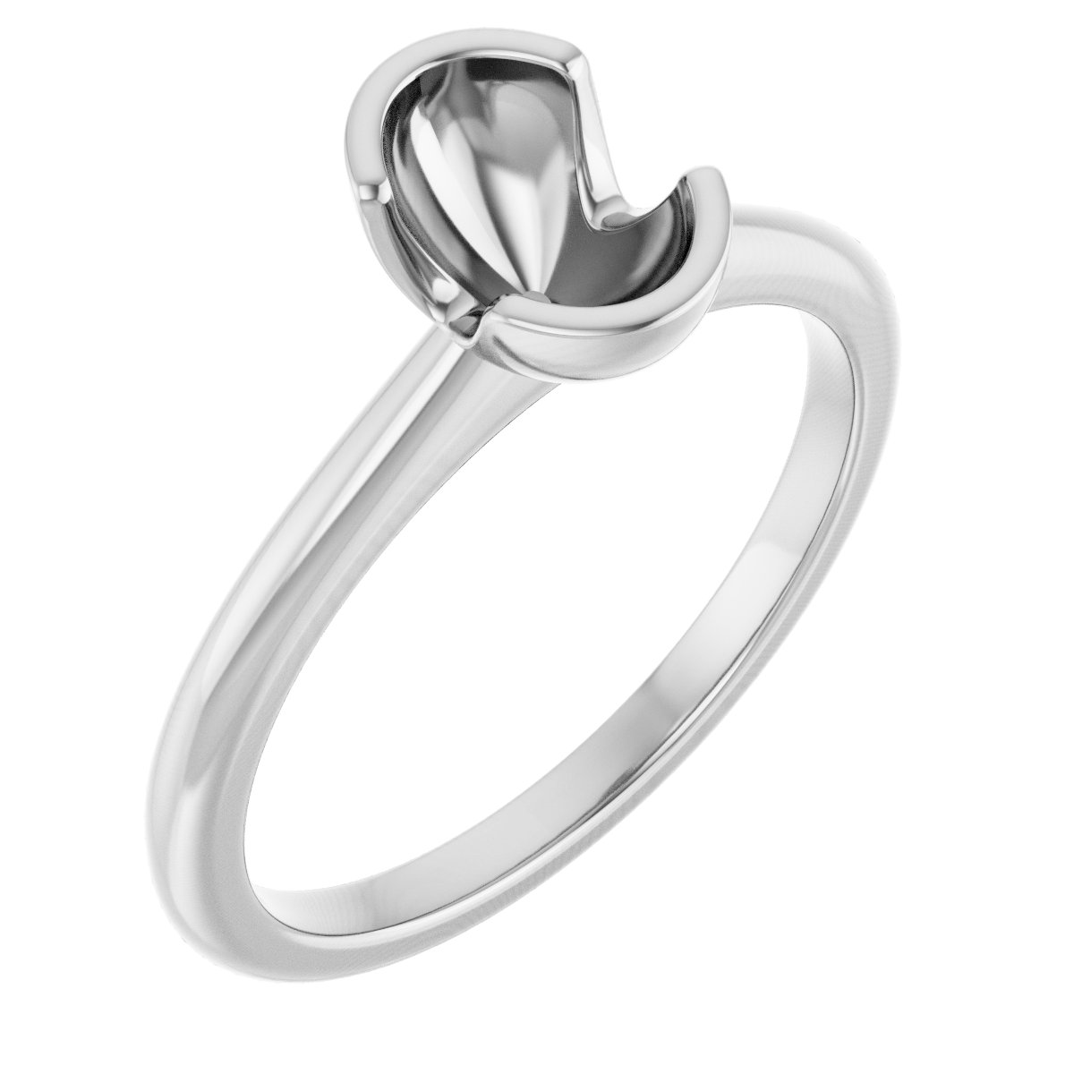 Half-Bezel Engagement Ring