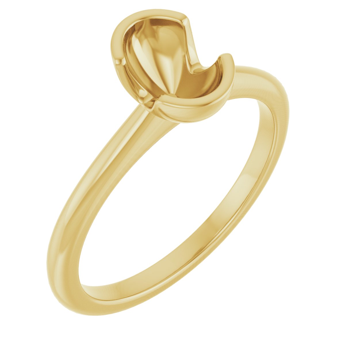 Half-Bezel Engagement Ring
