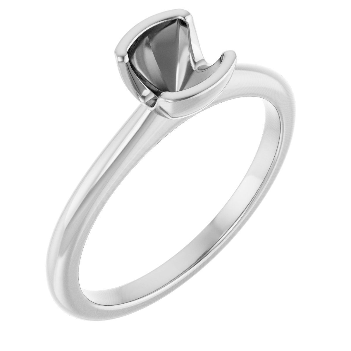 Half-Bezel Engagement Ring