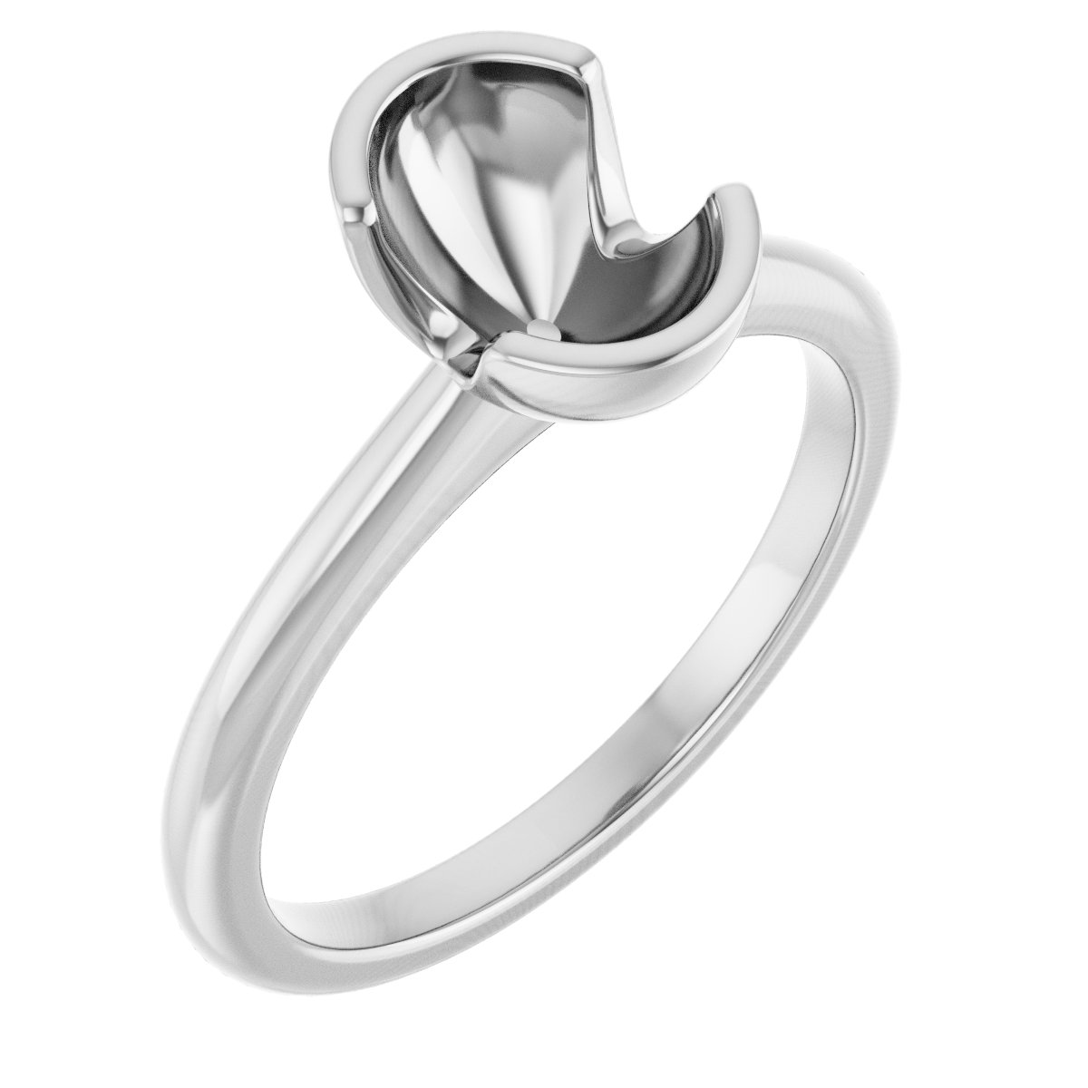 Half-Bezel Engagement Ring