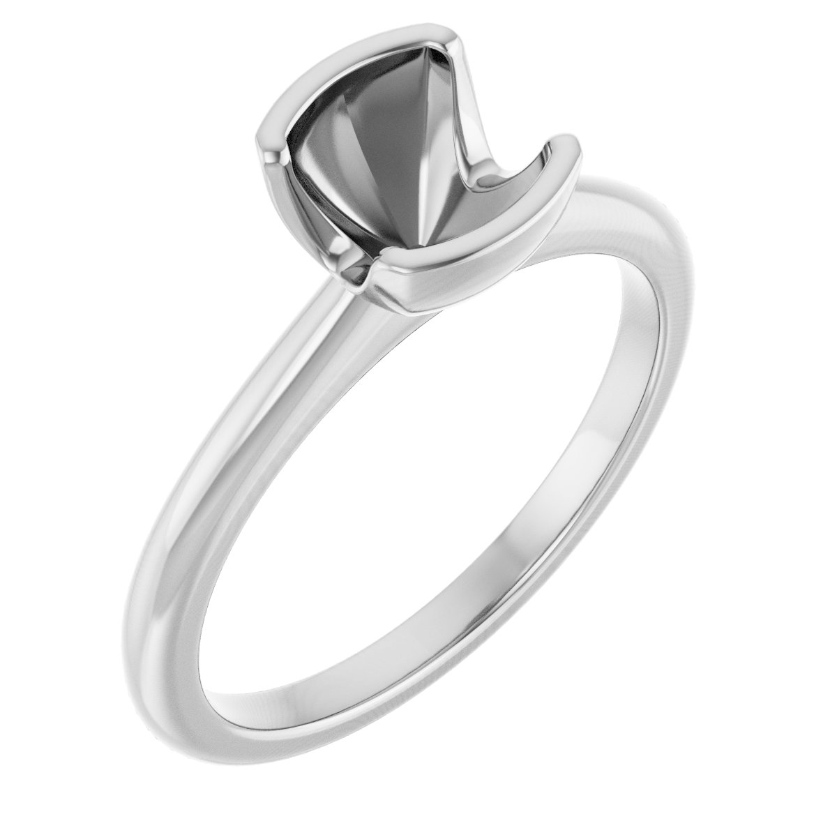 Half-Bezel Engagement Ring