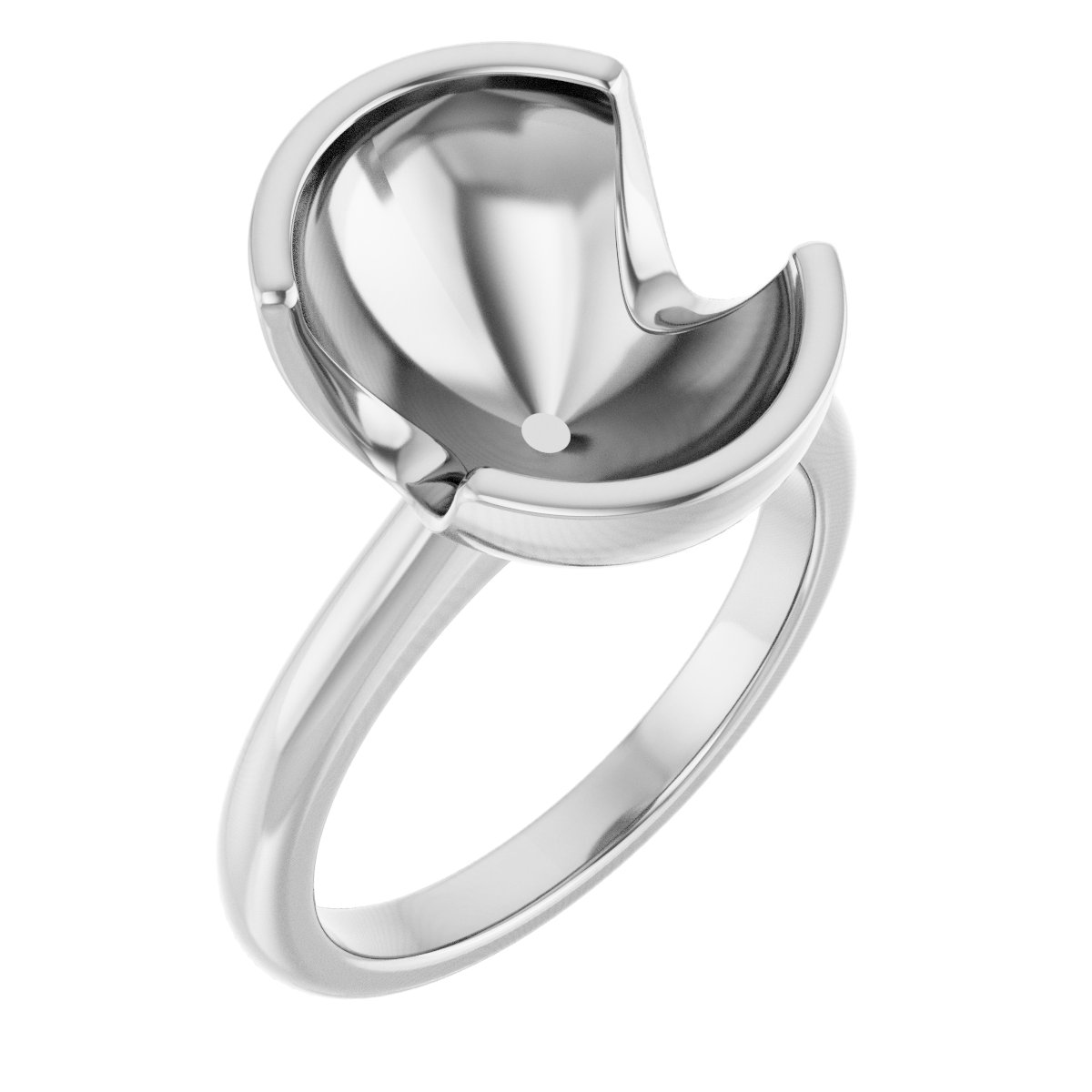 Half-Bezel Engagement Ring