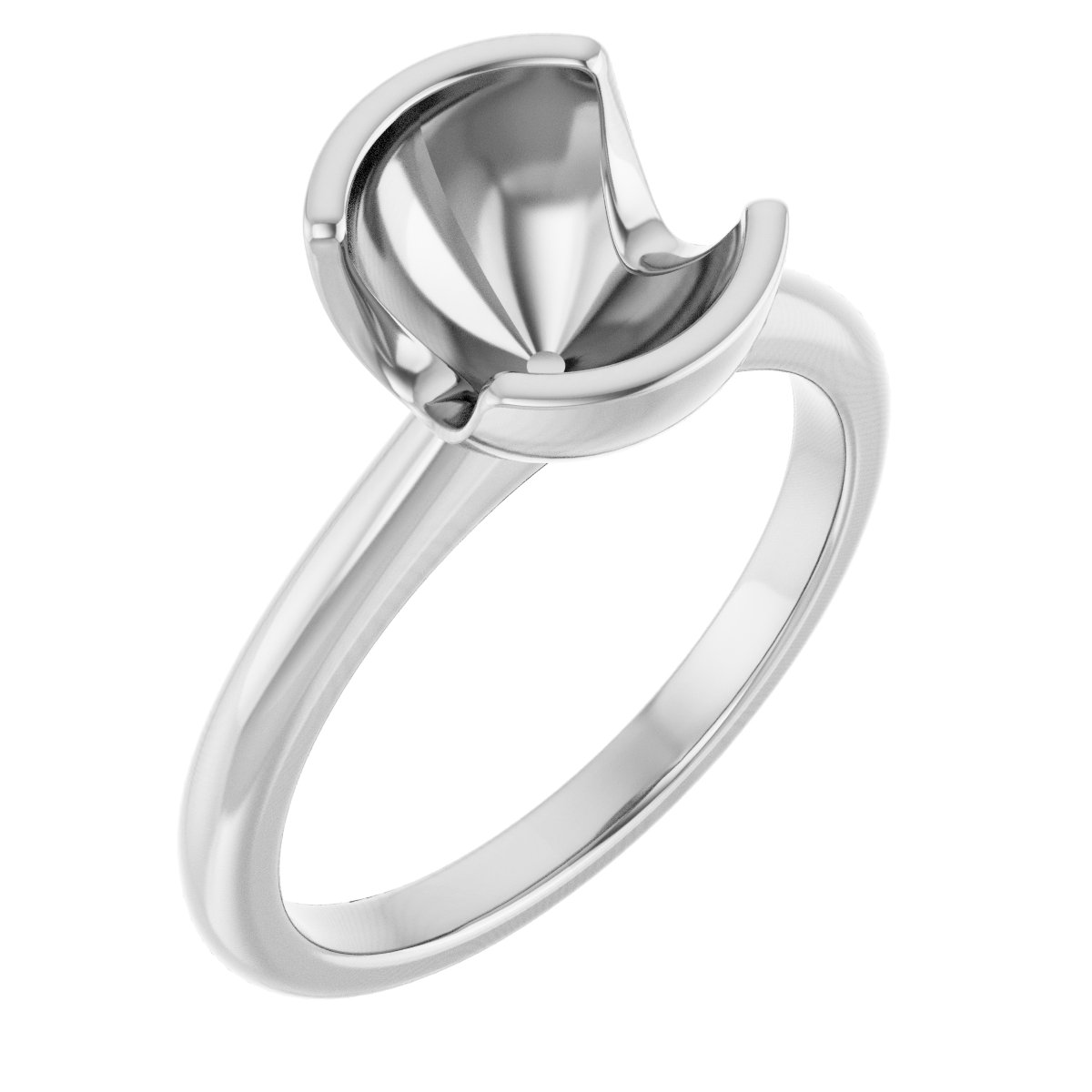 Half-Bezel Engagement Ring