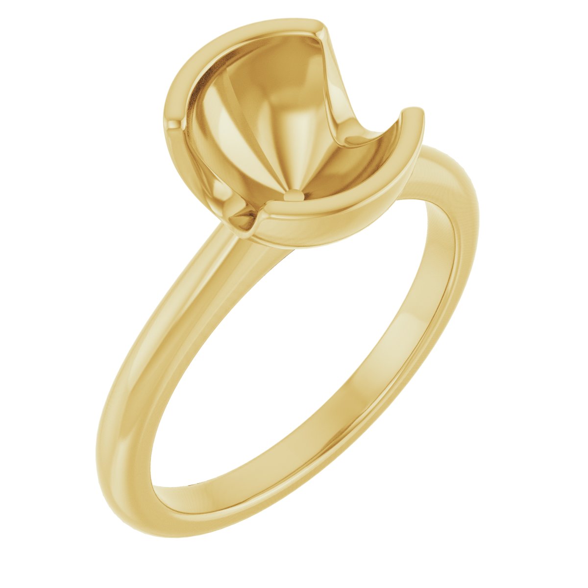 Half-Bezel Engagement Ring