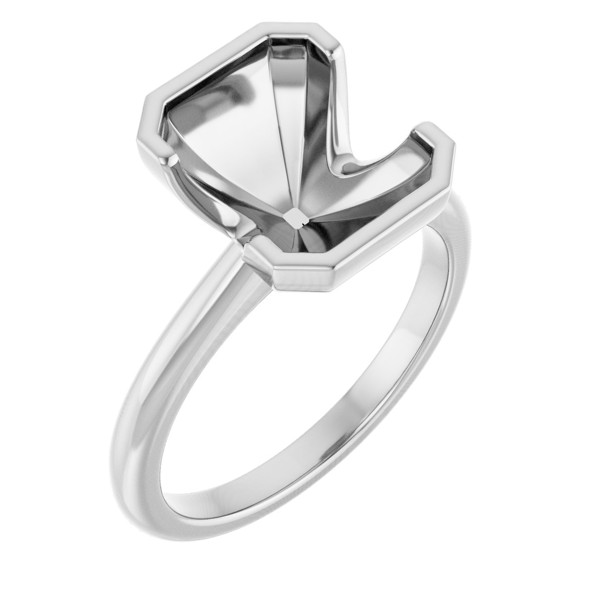 Half-Bezel Engagement Ring