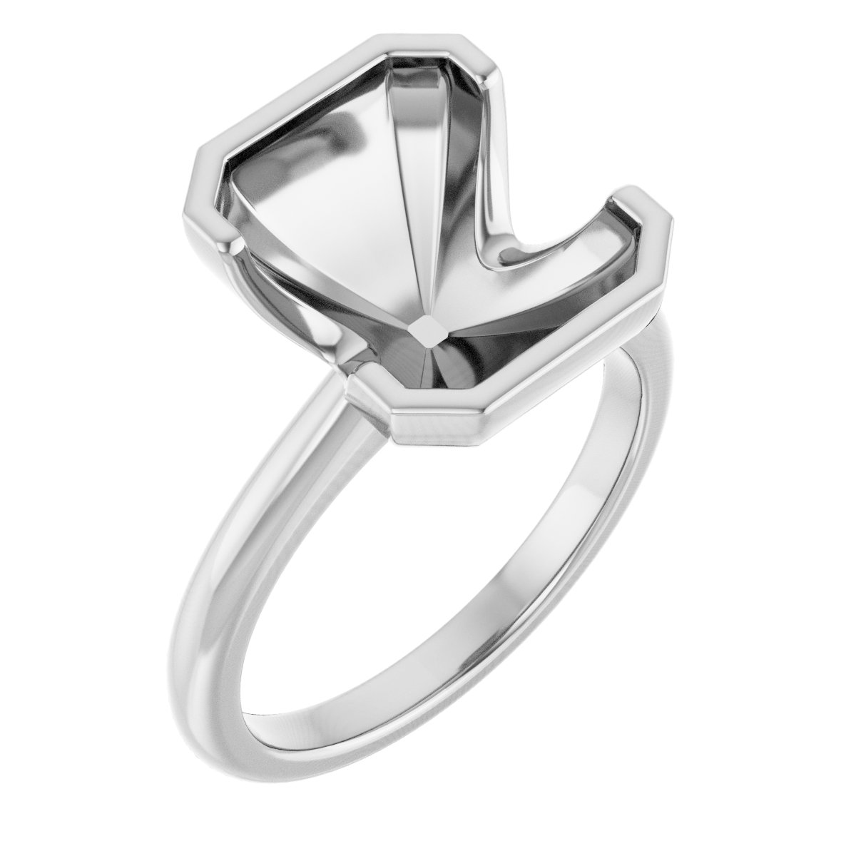 Half-Bezel Engagement Ring