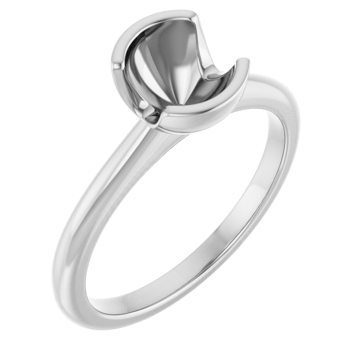 Half-Bezel Engagement Ring
