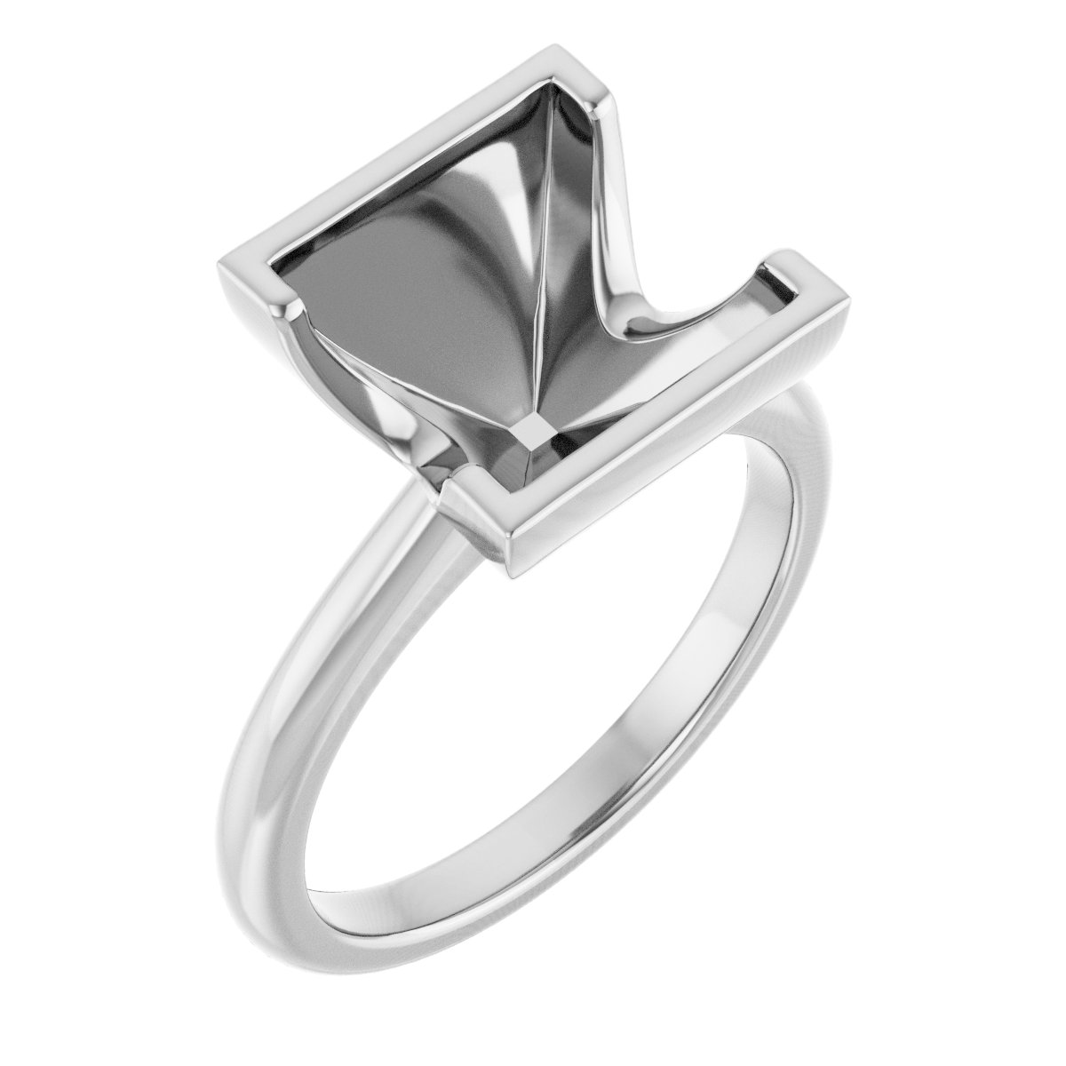 Half-Bezel Engagement Ring