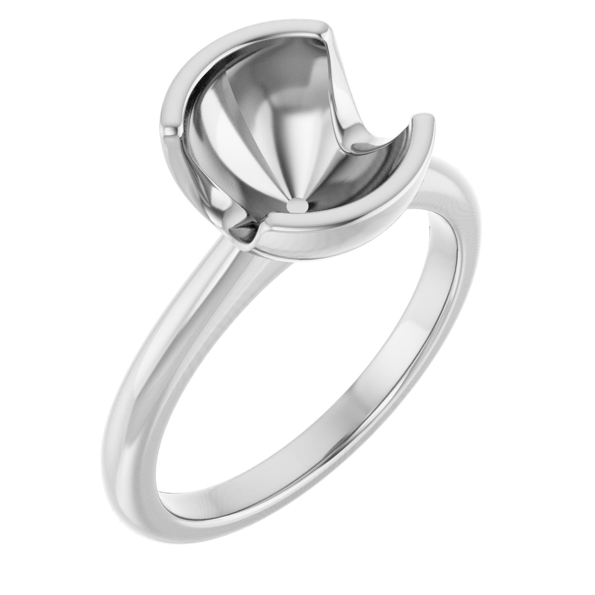 Half-Bezel Engagement Ring