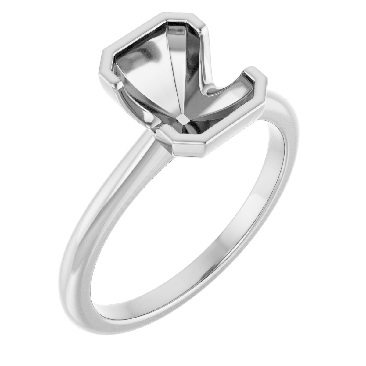Half-Bezel Engagement Ring