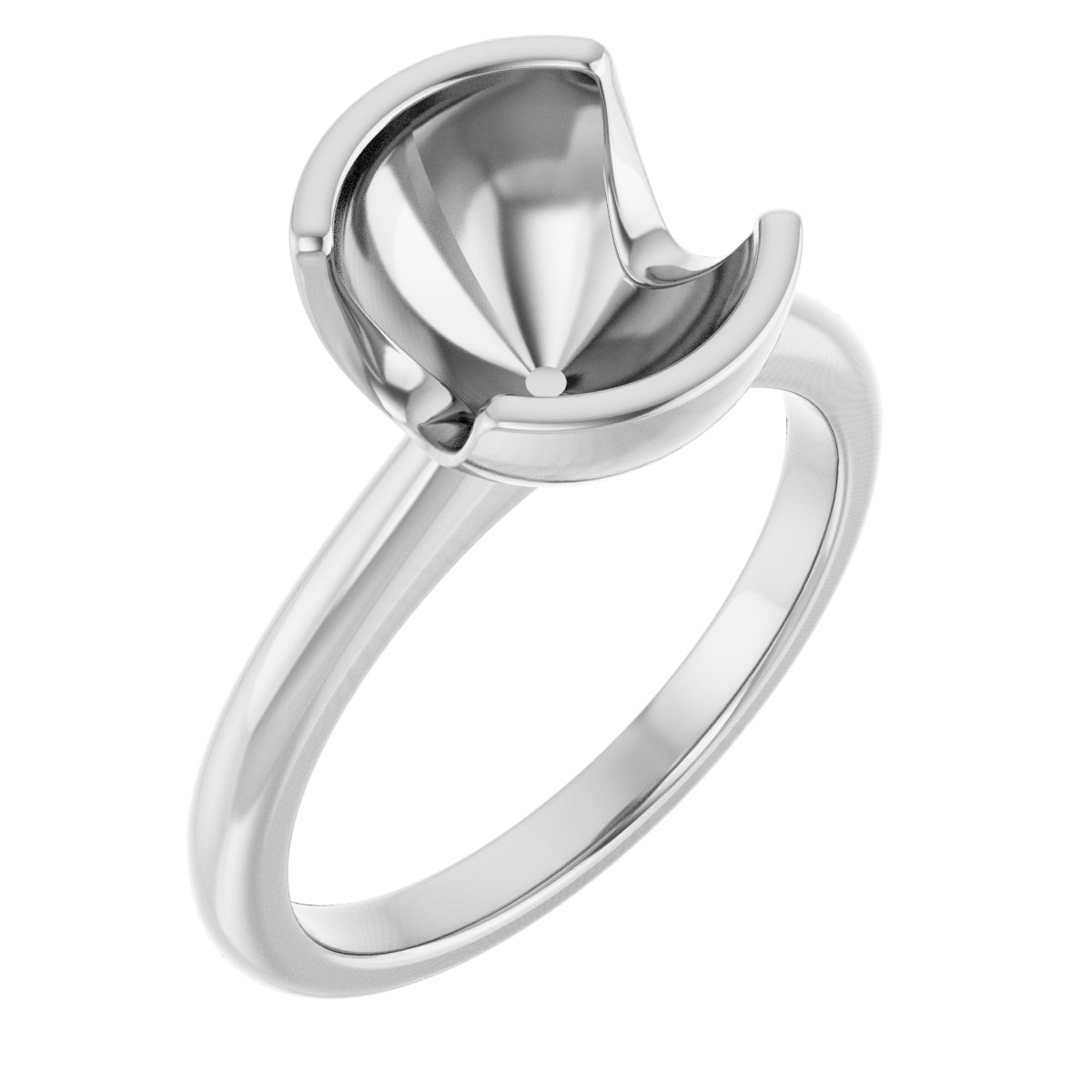Half-Bezel Engagement Ring