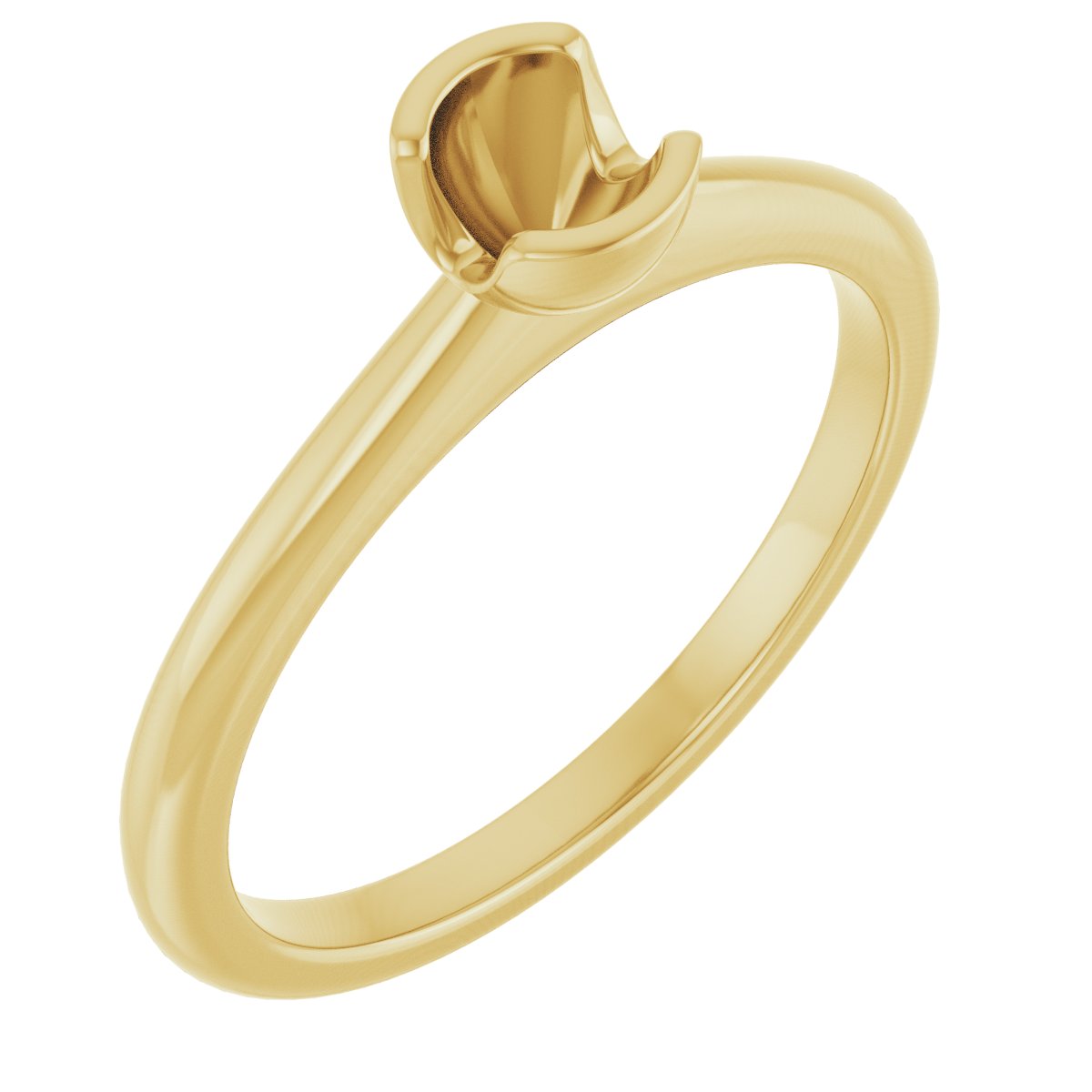Half-Bezel Engagement Ring