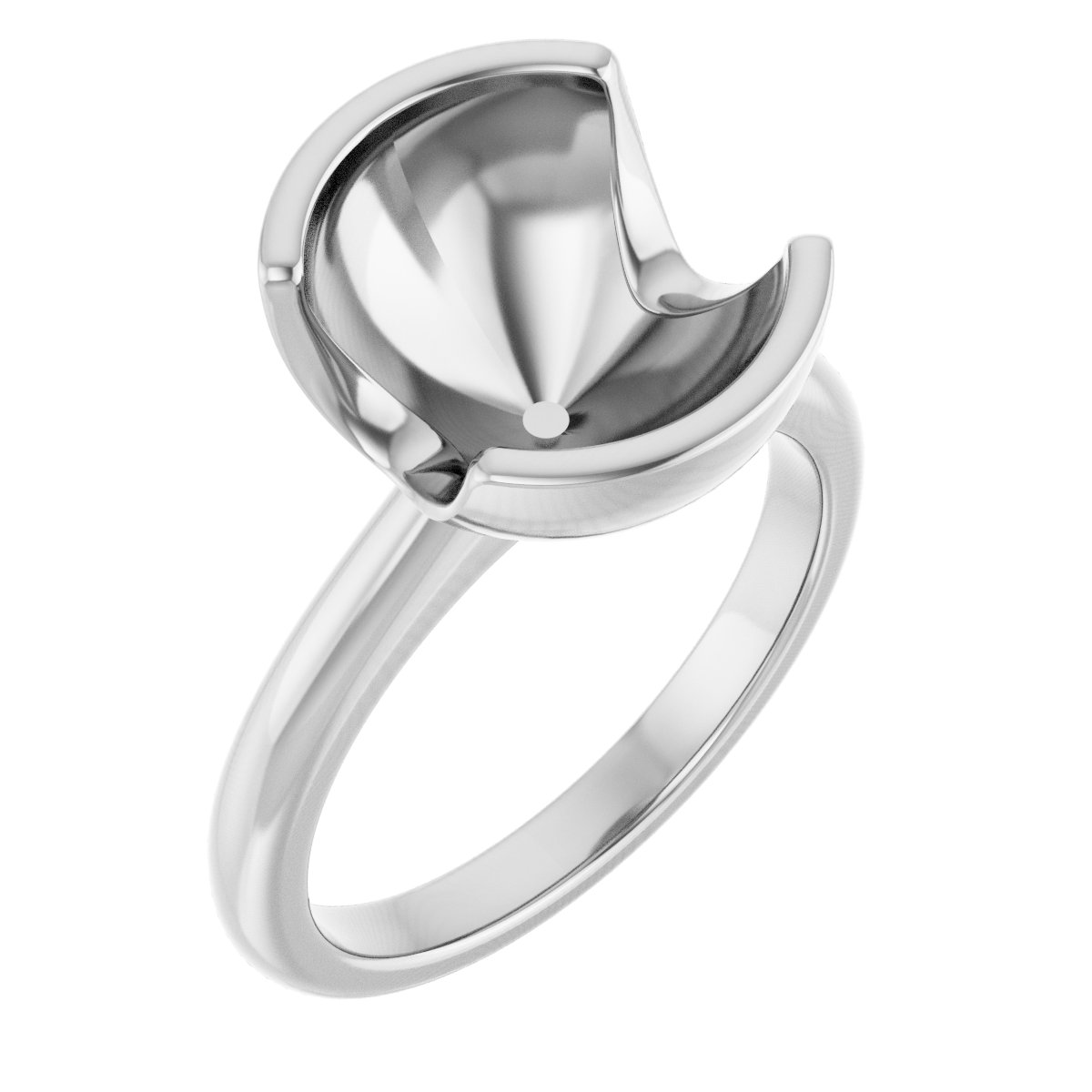Half-Bezel Engagement Ring