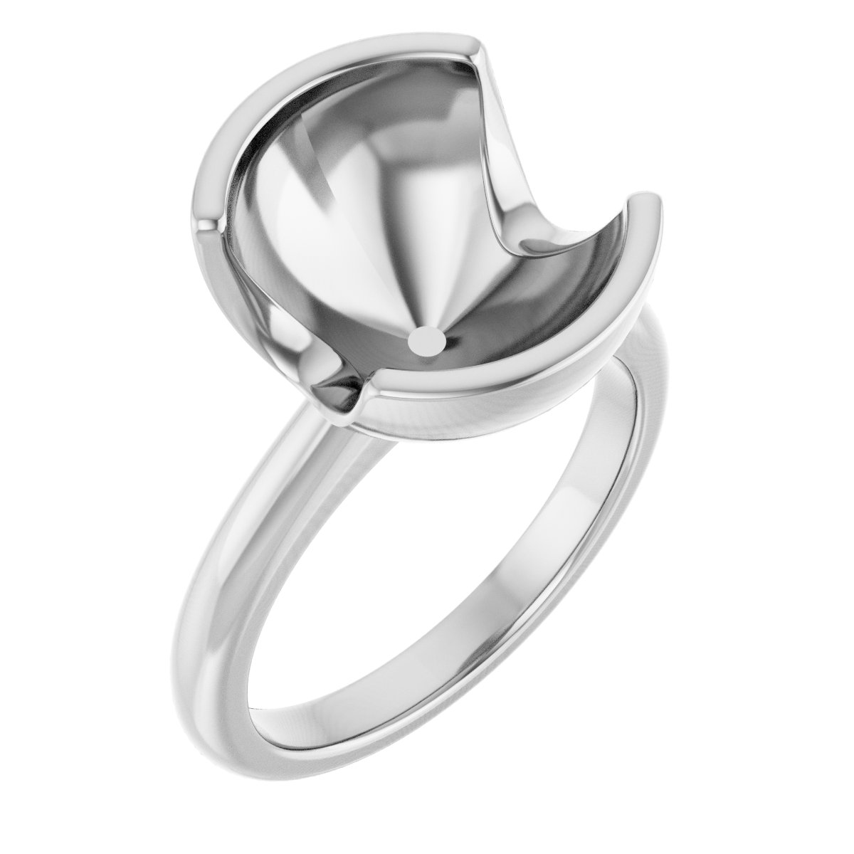 Half-Bezel Engagement Ring
