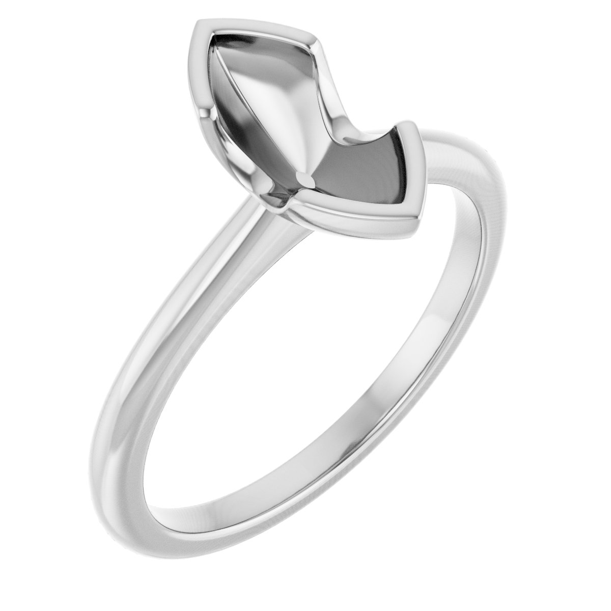 Half-Bezel Engagement Ring
