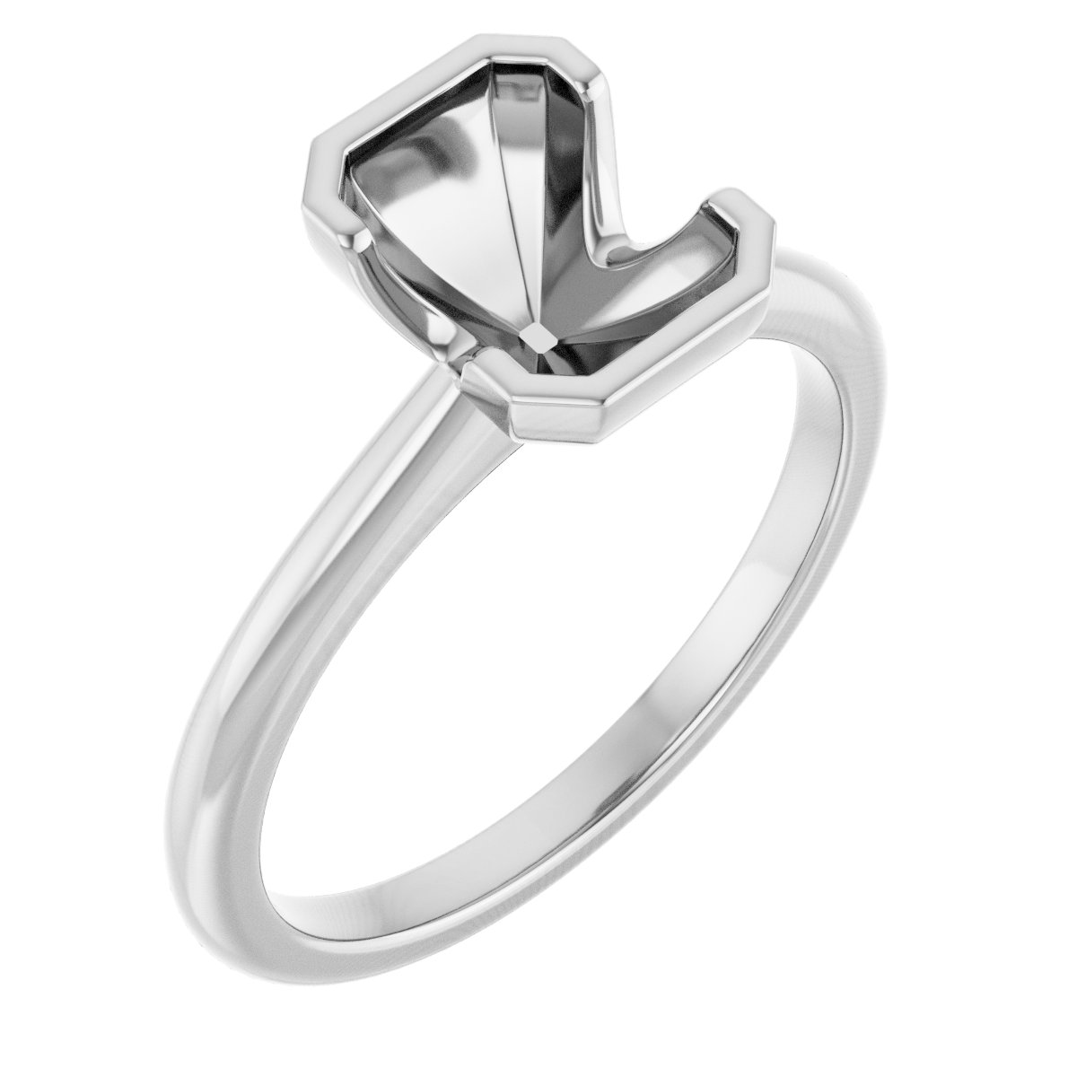 Half-Bezel Engagement Ring