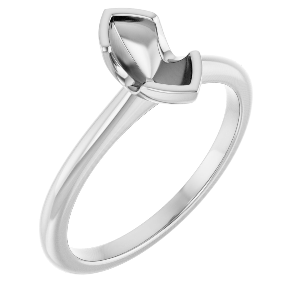 Half-Bezel Engagement Ring