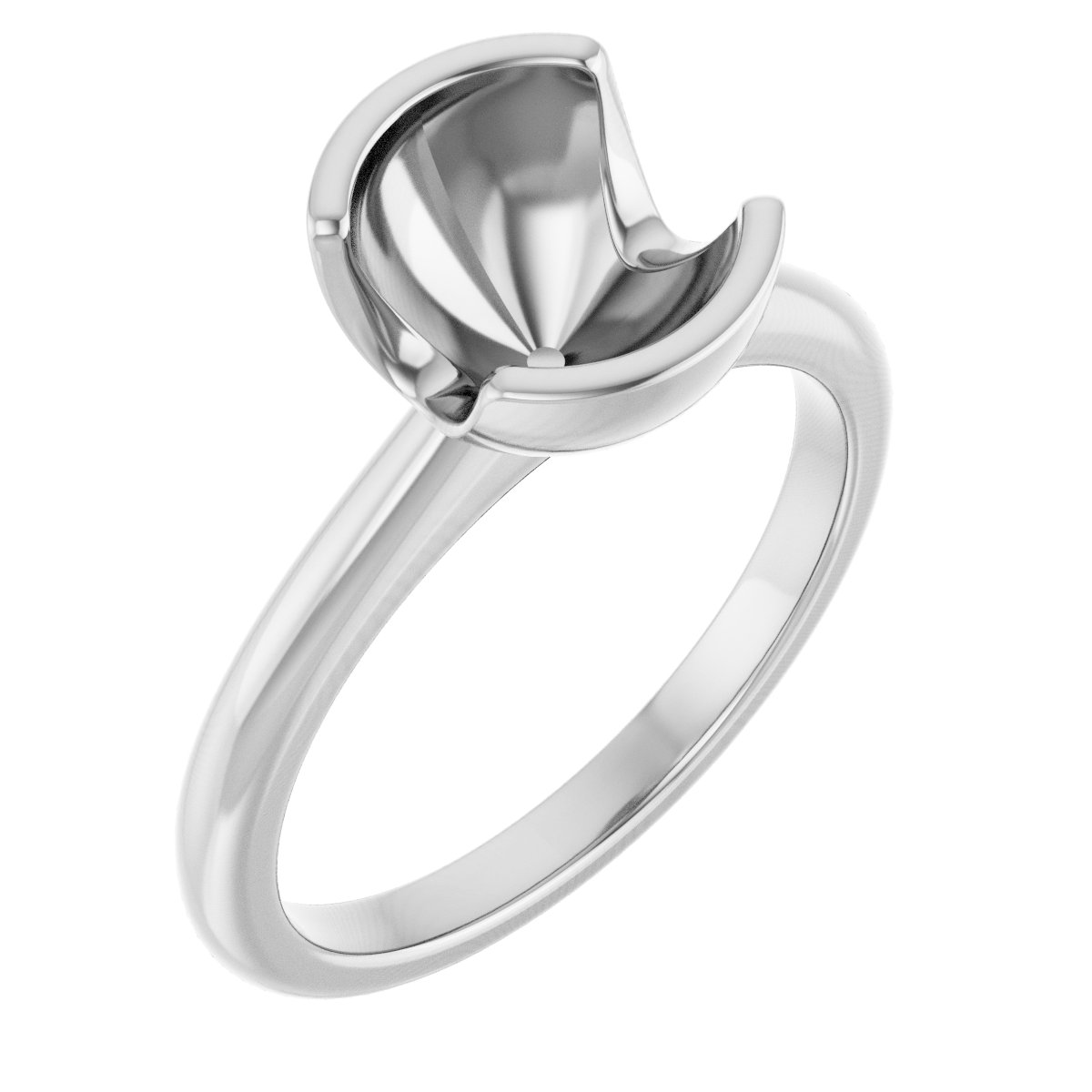 Half-Bezel Engagement Ring