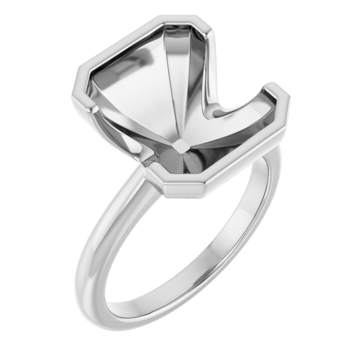 Half-Bezel Engagement Ring