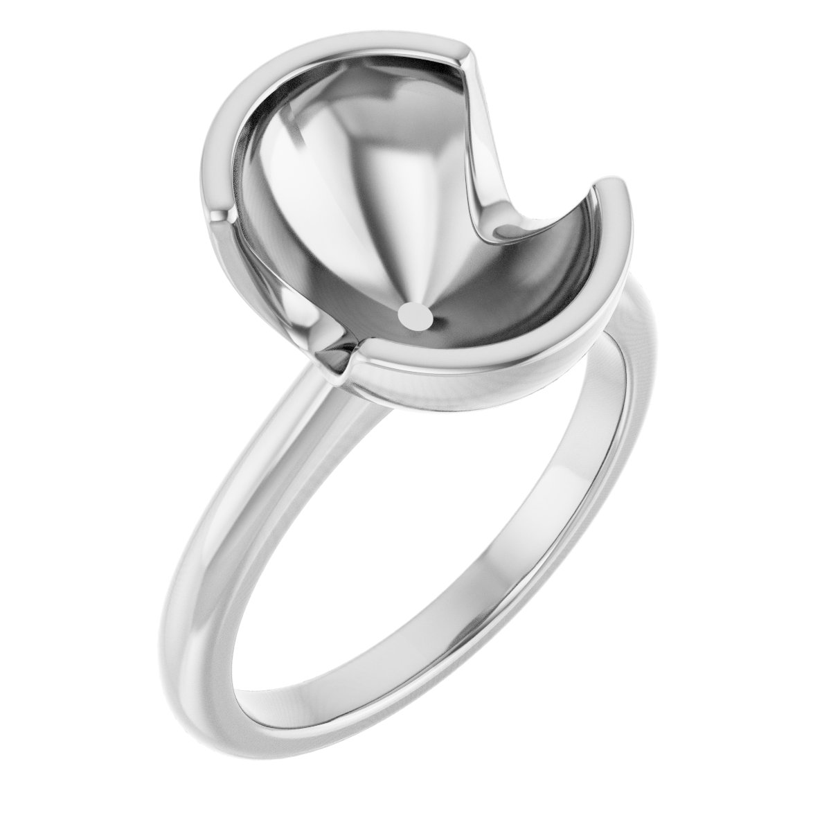 Half-Bezel Engagement Ring