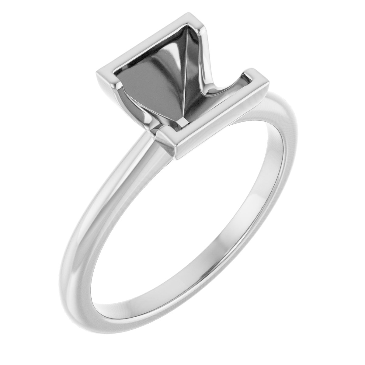 Half-Bezel Engagement Ring
