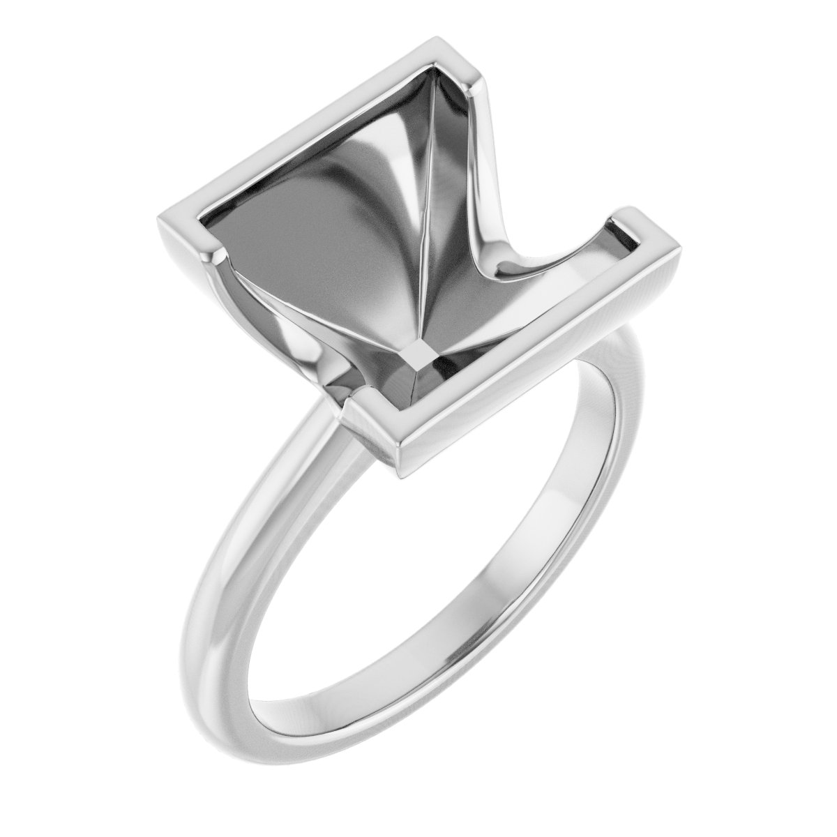 Half-Bezel Engagement Ring