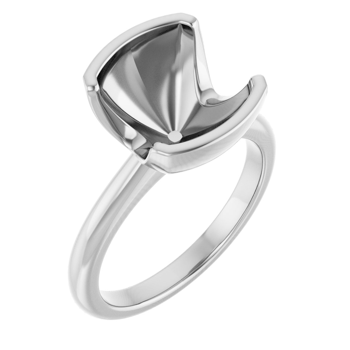 Half-Bezel Engagement Ring