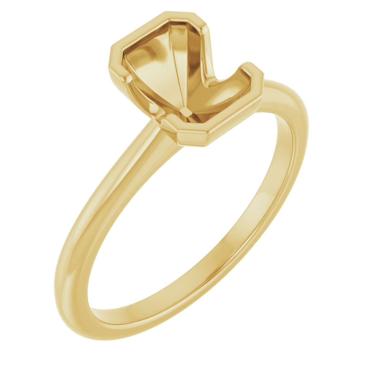 Half-Bezel Engagement Ring