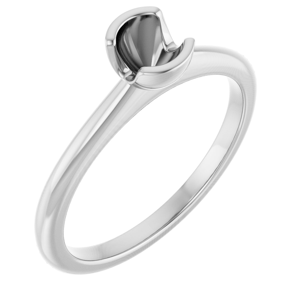 Half-Bezel Engagement Ring