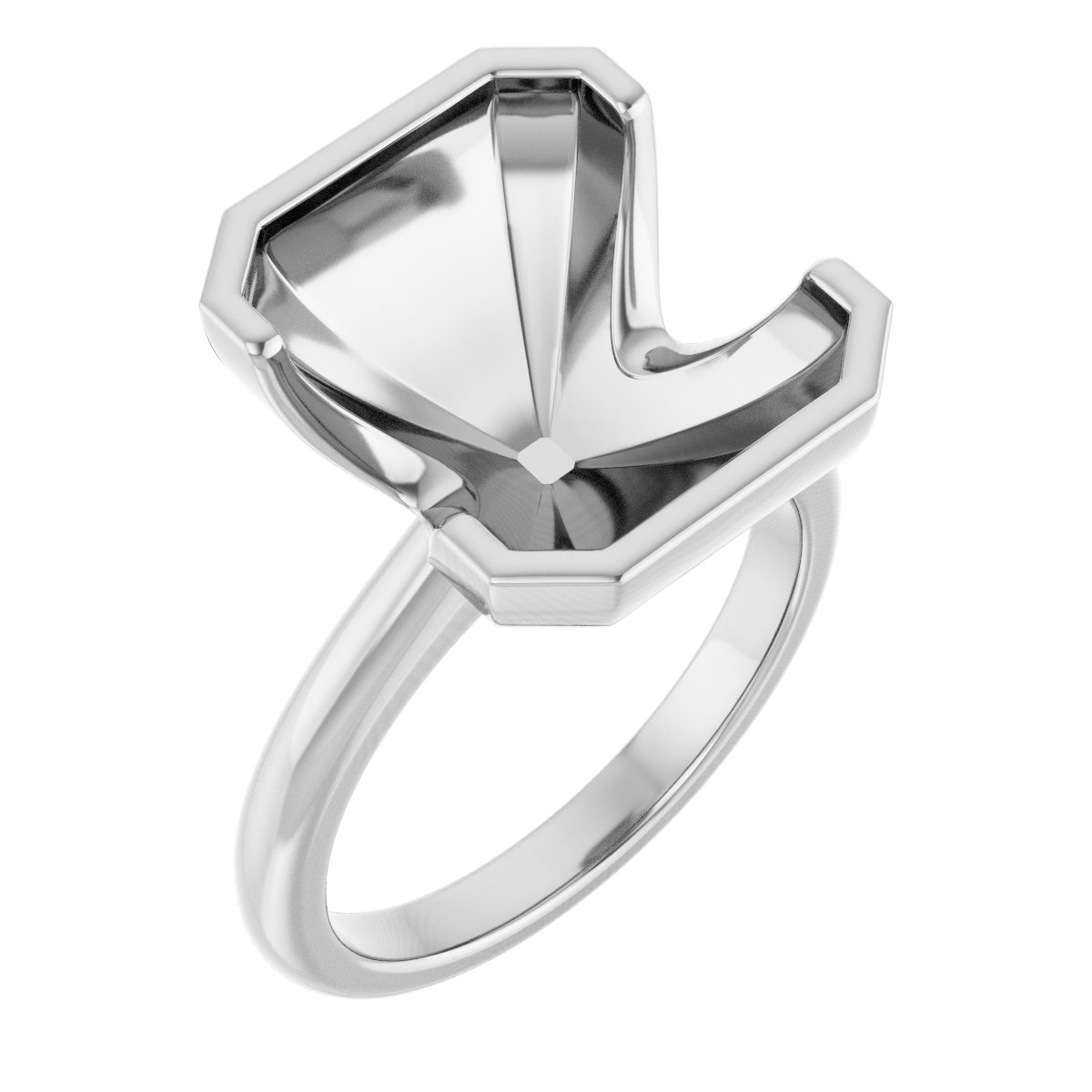 Half-Bezel Engagement Ring