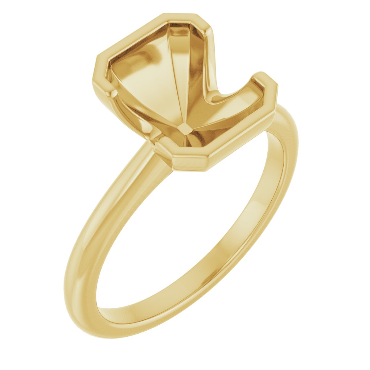 Half-Bezel Engagement Ring