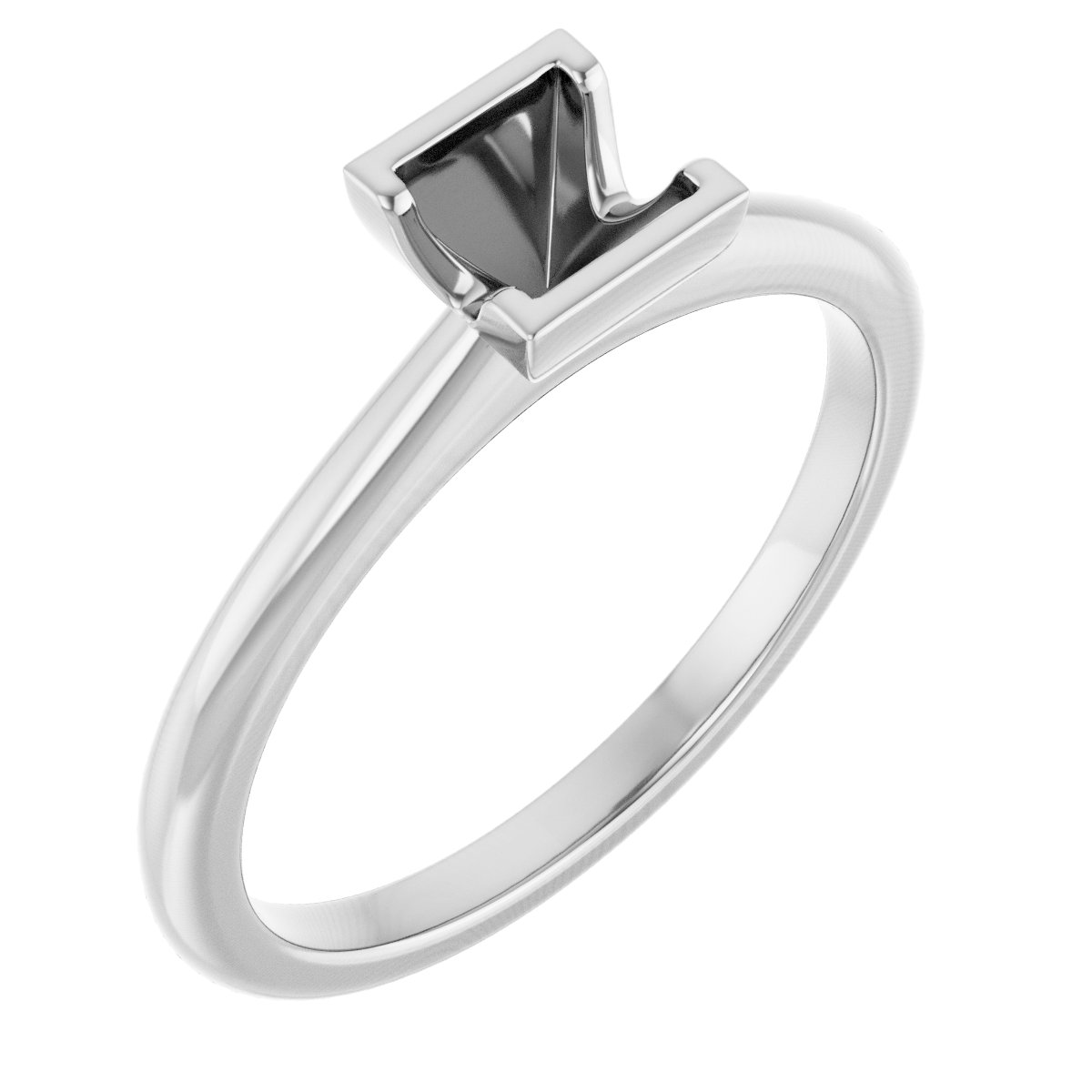 Half-Bezel Engagement Ring
