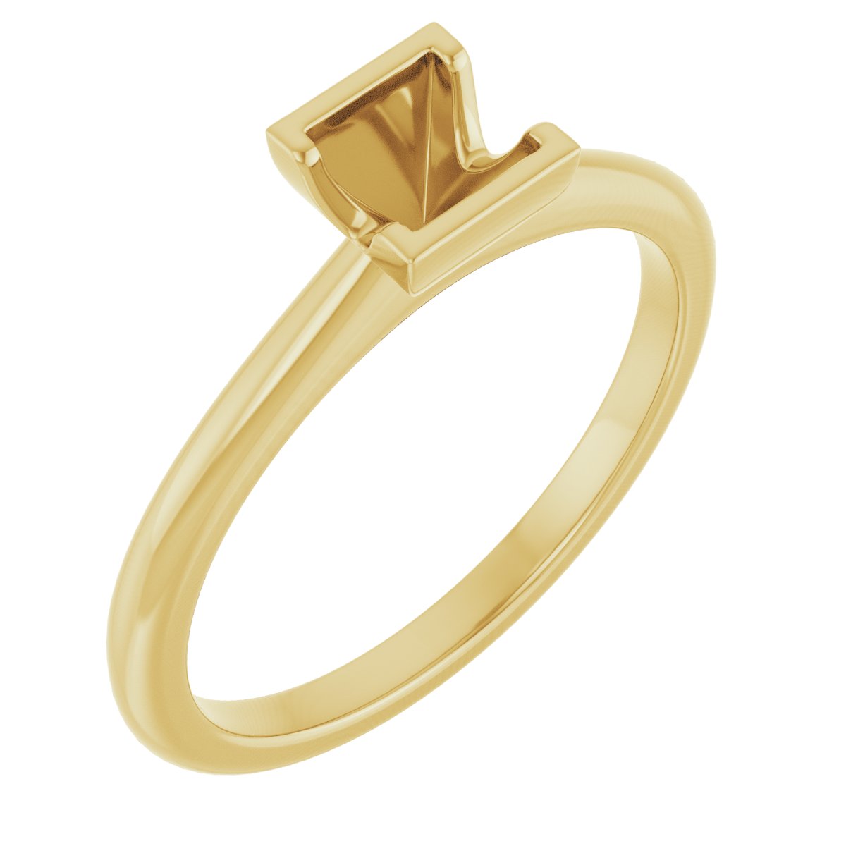 Half-Bezel Engagement Ring