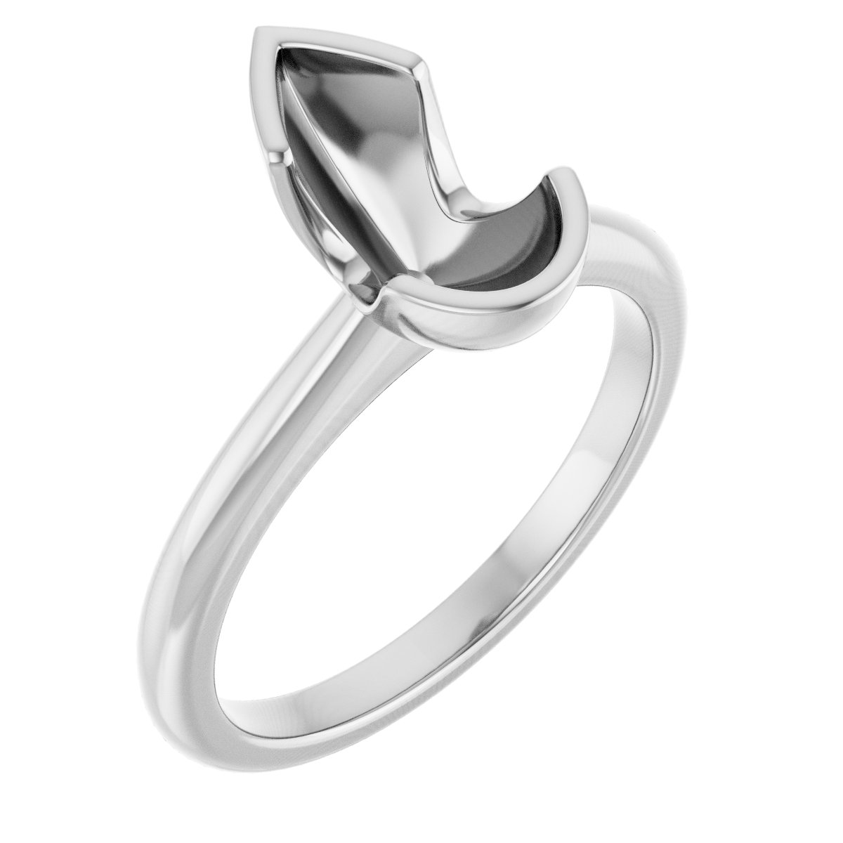 Half-Bezel Engagement Ring
