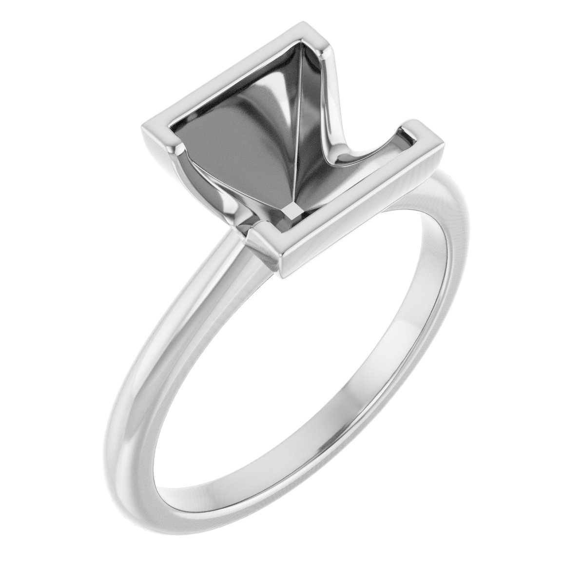 Half-Bezel Engagement Ring