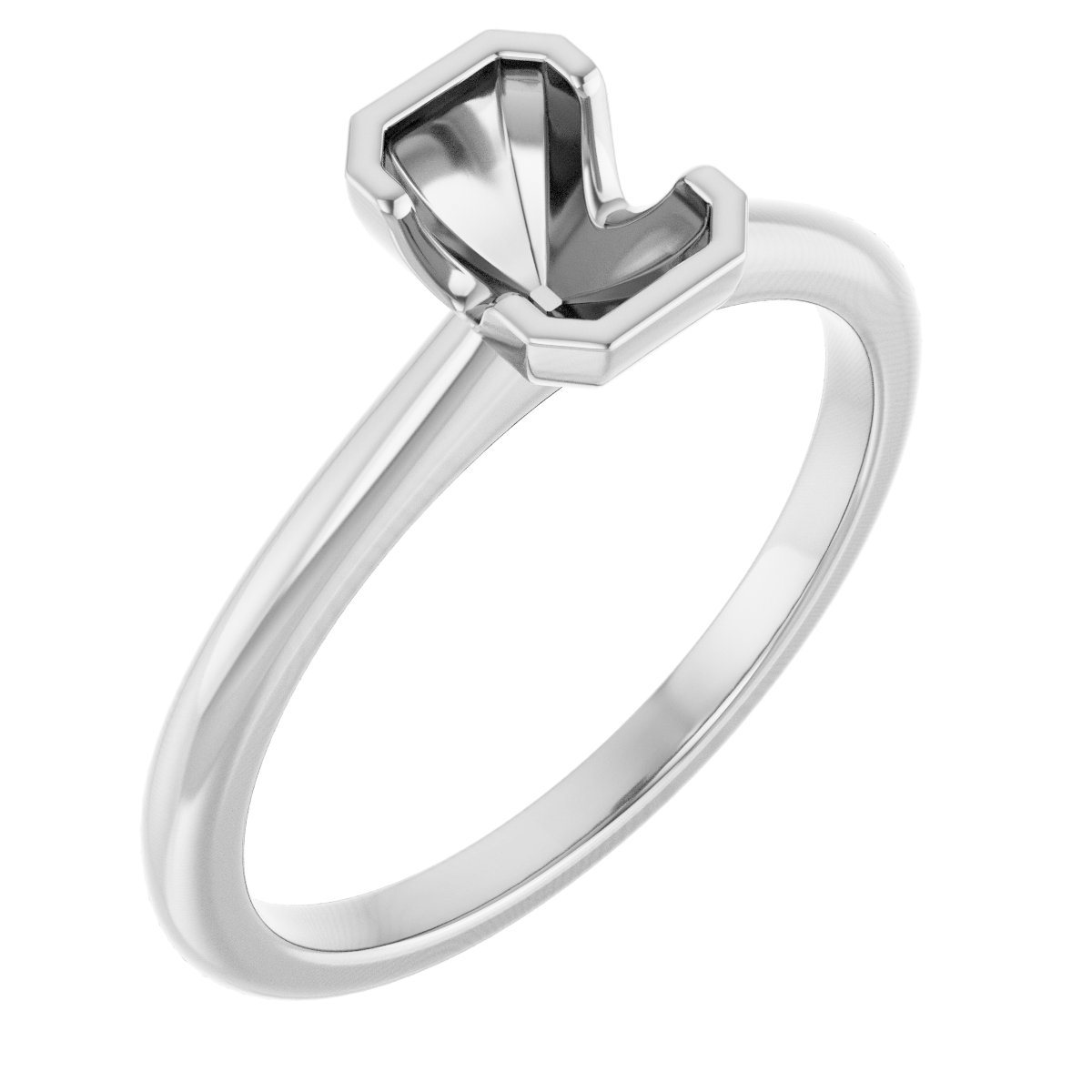 Half-Bezel Engagement Ring