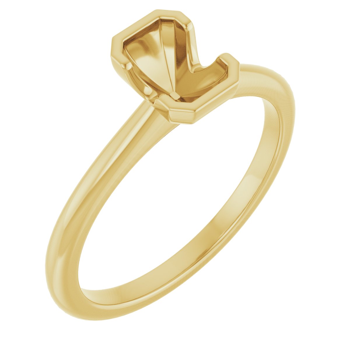 Half-Bezel Engagement Ring