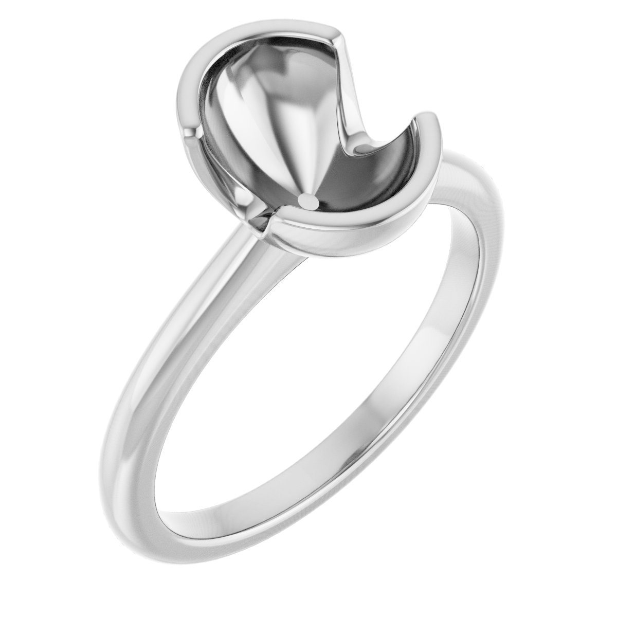 Half-Bezel Engagement Ring