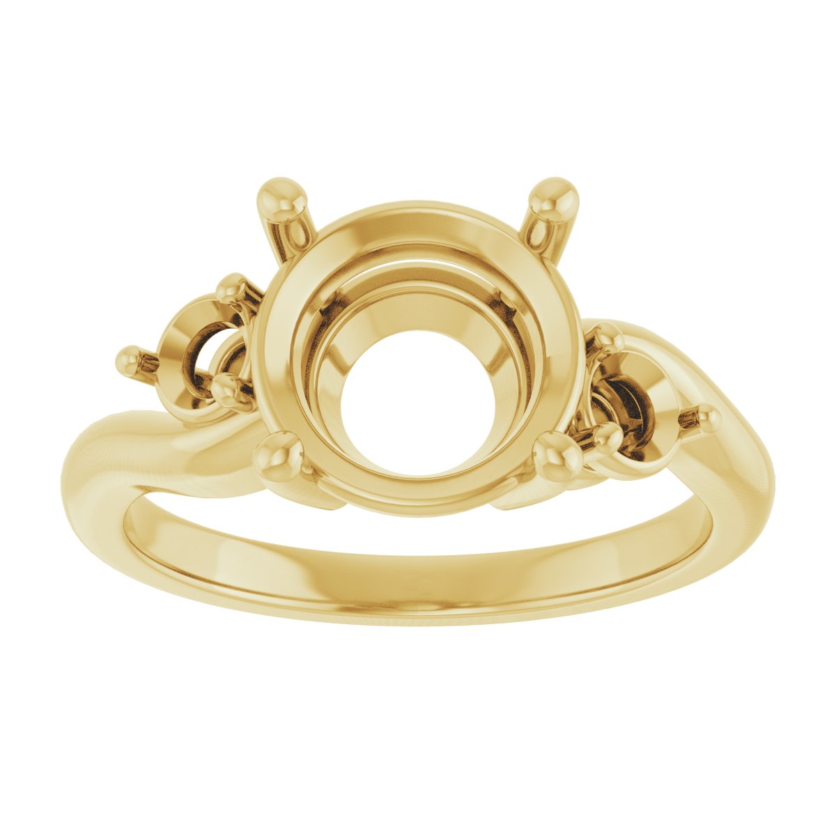 10K Yellow Gold 9.4 mm Round Engagement Ring Mounting